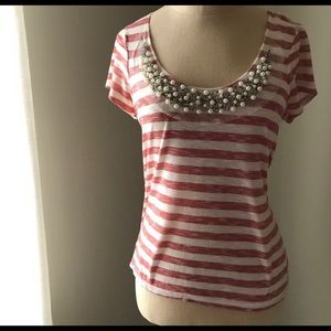 Pink and white striped shirt